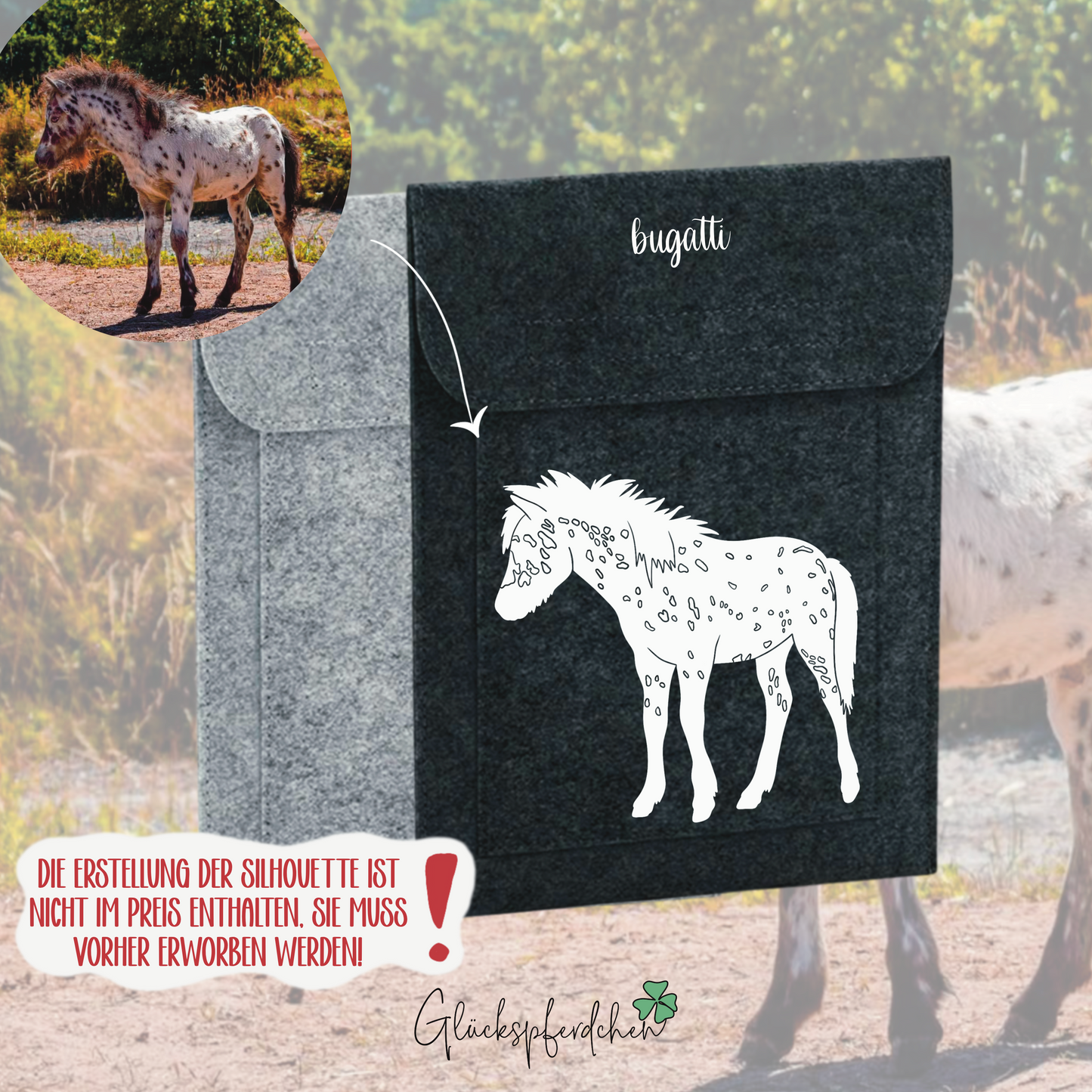 Equidenpasshülle Silhouette eigenes Pferd