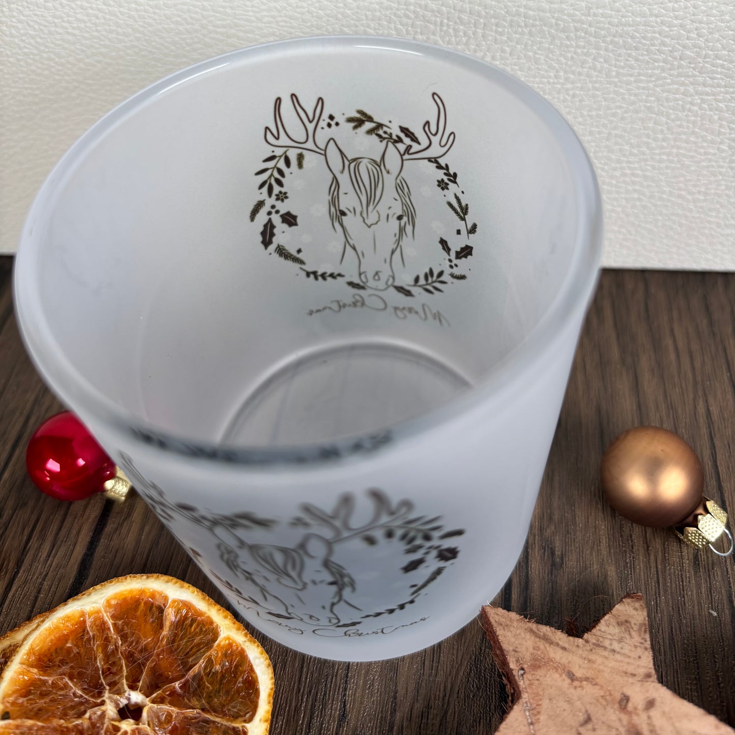 Teelichtglas "Merry Christmas"