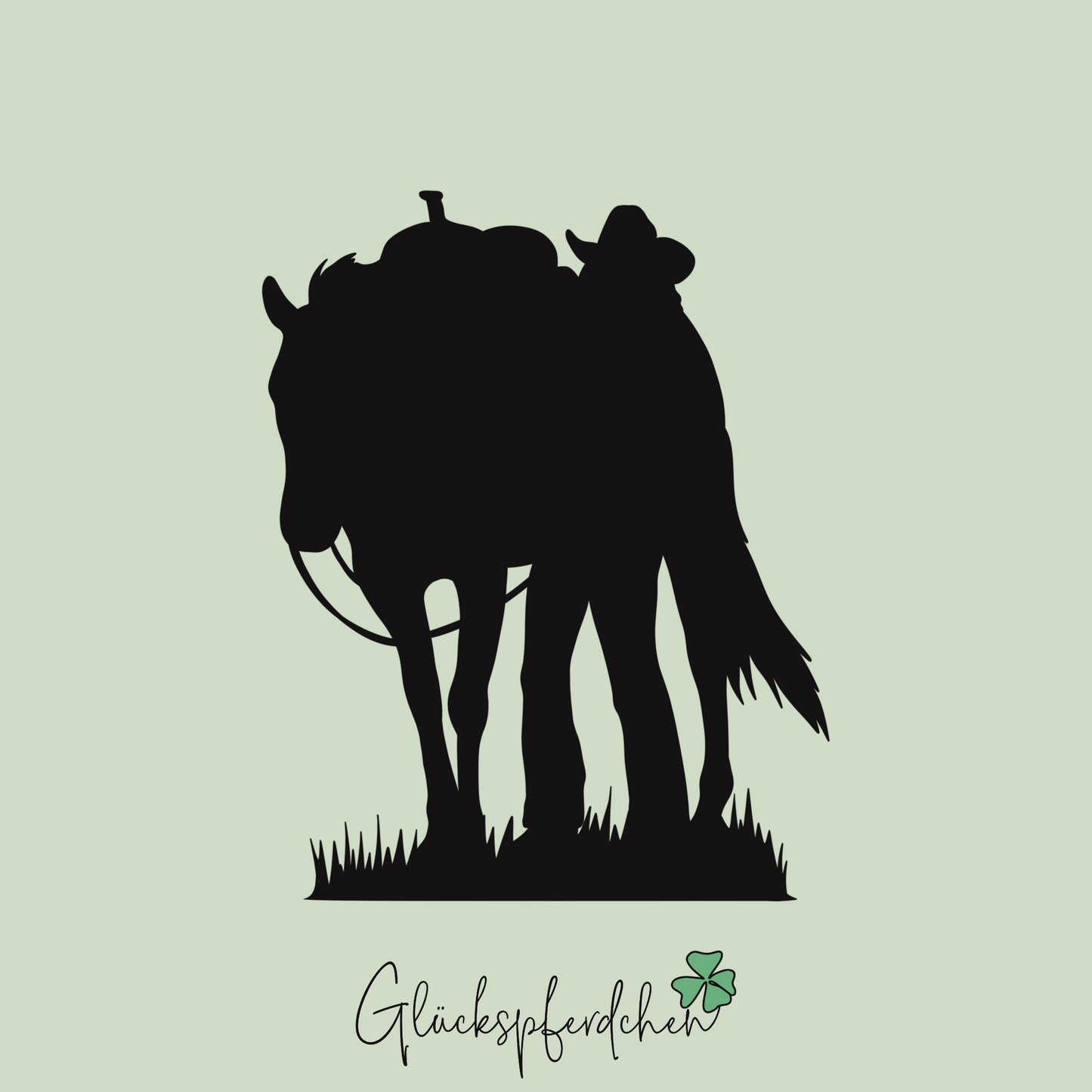 Bügelbild Cowgirl mit Pferd