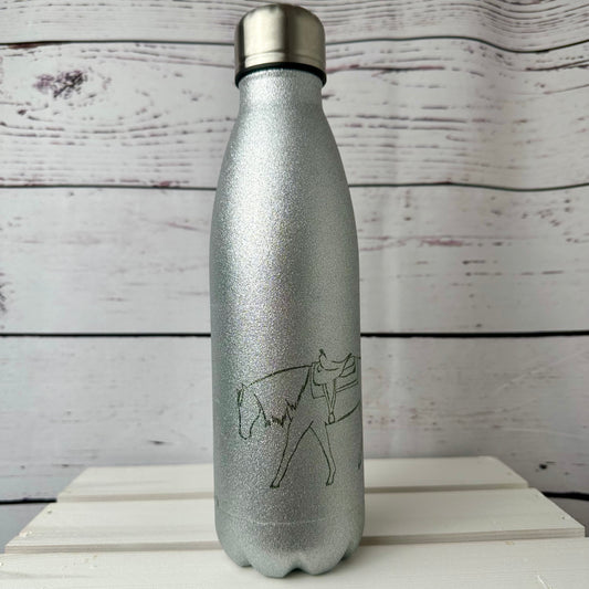 Glitzer Thermosflasche Westernpferd