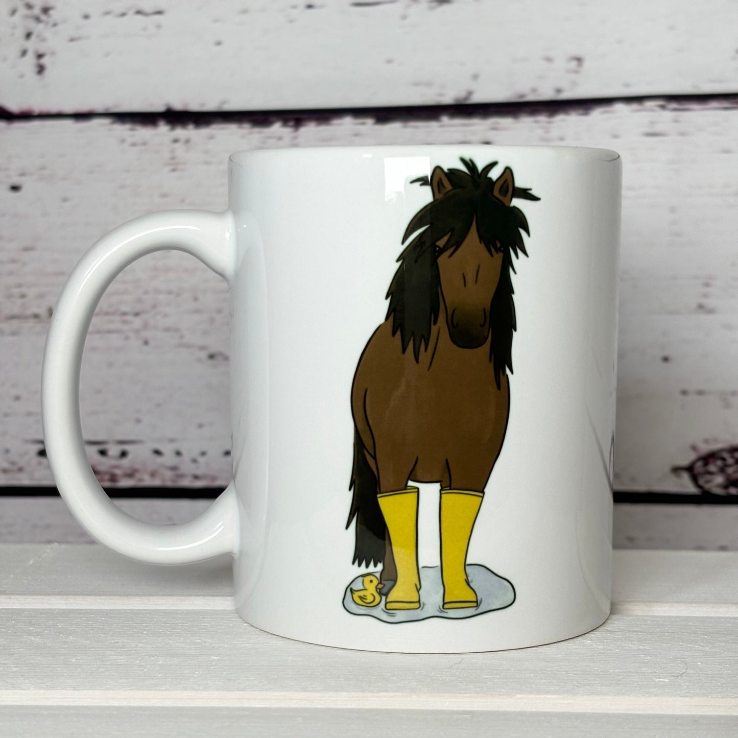 Tasse Pony mit Gummistiefeln