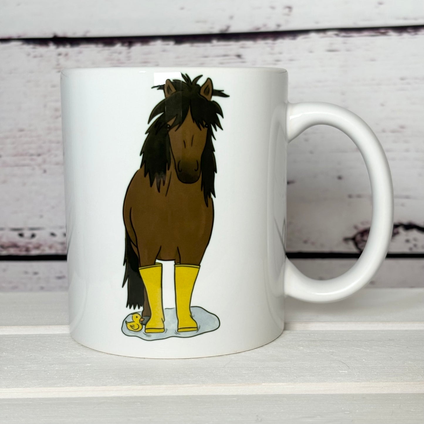 Tasse Pony mit Gummistiefeln
