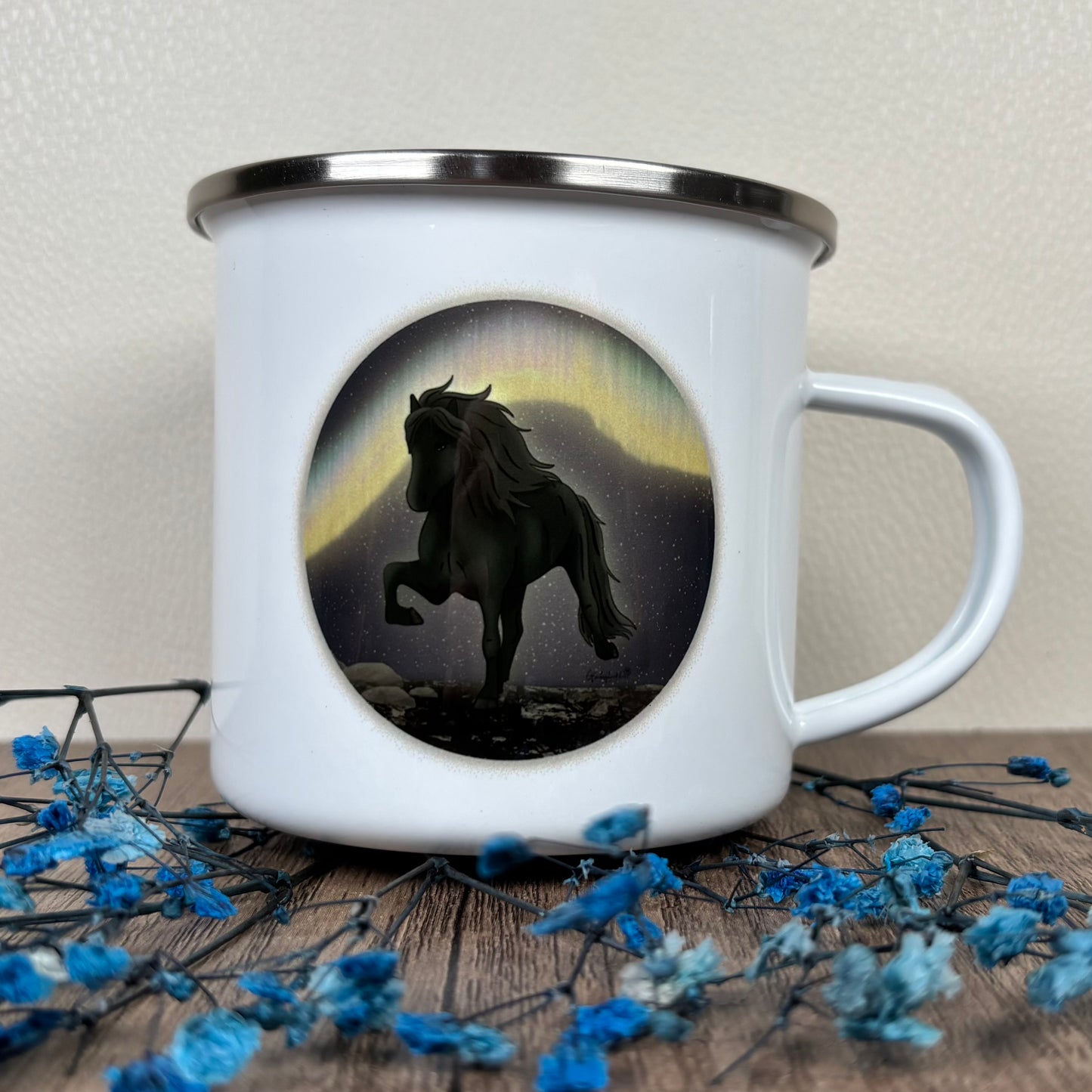 Emaille Tasse Draumhestur