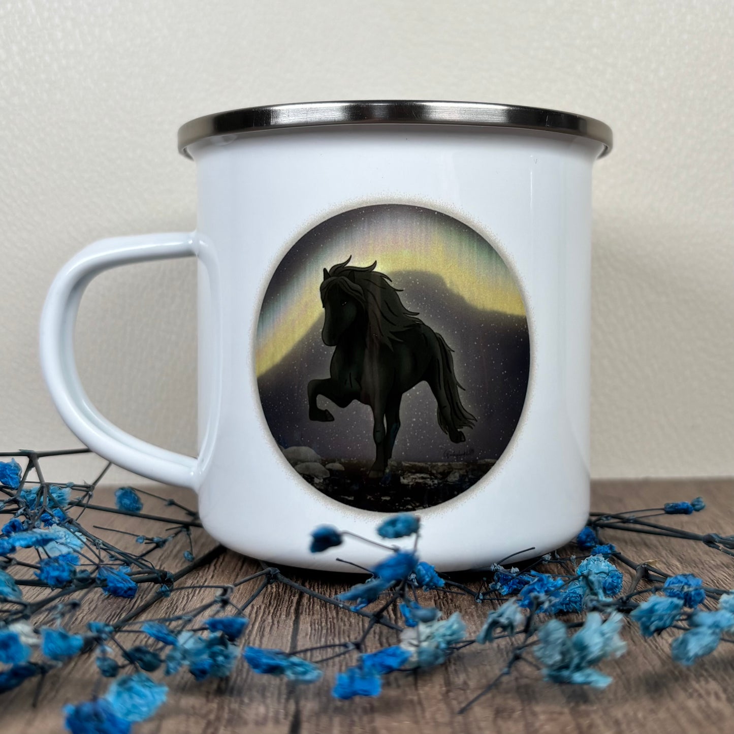 Emaille Tasse Draumhestur