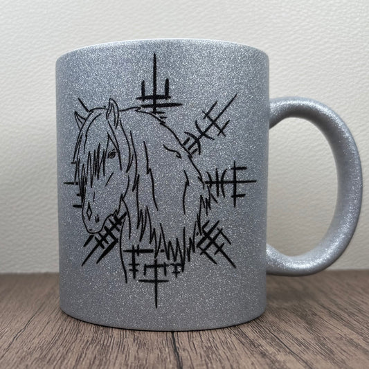 Glitzer Tasse Vegvísir