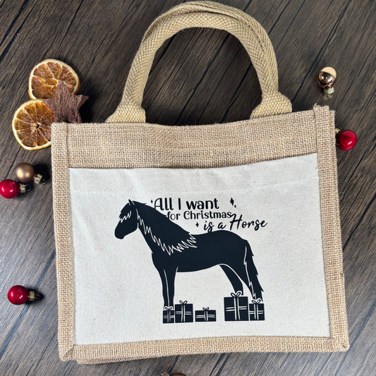 Jute Tasche "All I want for Christmas.."