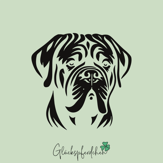 Aufkleber Bordeauxdogge